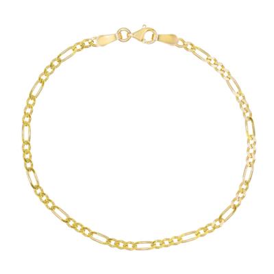 China FASHIONABLE Hot Selling Ladies 925 Sterling Silver Gold Plated Figaro Anklet Chain Foot Anklet Jewelry for sale