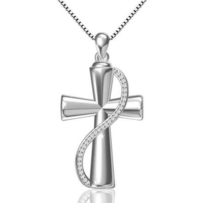 China FASHIONABLE Cremation Urn Necklace Men's Ashes Cross Necklace Urn Women Sterling Silver 925 for sale