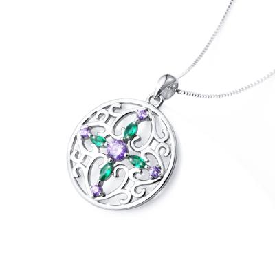 China New Design FASHIONABLE 925 Sterling Silver Colorful Heart Cross Special Style Pendant Necklace For Women for sale