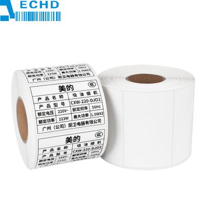 China Waterproof And Not Torn Blank Synthetic Label Paper Thermal Transfer Label Waterproof And Not Torn Custom Sticker for sale