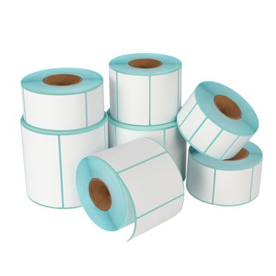 China Heat Sensitive Empty White Self Adhesive Barcode Label Sticker Direct Roll 60*40mm for sale