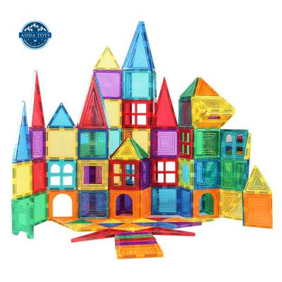 China Custom 100 Pcs Classic Magnetic DIY Building Brick Building Block Creative Construction Toy Safe Abs Plastic Building Blocks Toys For Children for sale