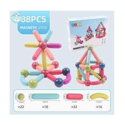 China 88PCS Wholesale Eco-friendly Material DIY Children's Educational Toy Block Set Magnetic Magnet Building Building Blocks Toy for sale