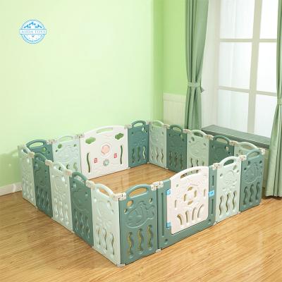 China A03018 Non-slip Plastic Playground Cushion Playpen For Baby Fence 16+2 Pieces Foldable Baby Playpen for sale