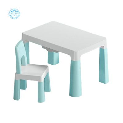 China A06125 Amazon Adjustable Desk Kids Table and Chair Sets Plastic Kids Playing Desk with Chair Green Color for sale