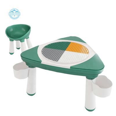 China A06116 Modern New Arrival Customized Kids Building Lego Blocks Table And Chairs Set For Kids for sale