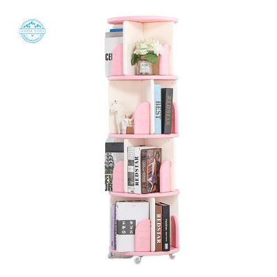 China A06410A Convertible Hot Selling 4 Layers Modern Movable Multilayer Deisgn 360 Rotating Shelf With Wheels for sale