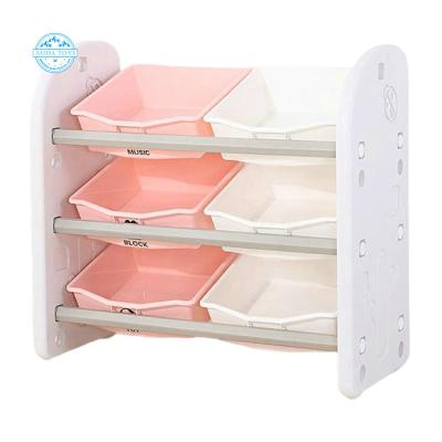 China A06201A Modern Wholesale Kids Furniture Cabinet Kids Toy Storage Rack With Plastic Storage Bin For Sale for sale