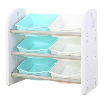 China Audatoys A06201A Kindergarten Storage Shelf Baby Cabinet Home Children's Toy Viable Rack Multi-Layer Book Shelves Storage for sale