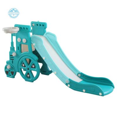 China Durable Train Design Updated Mini Playground Set Indoor Toy Playhouse Plastic Slide For Kids for sale