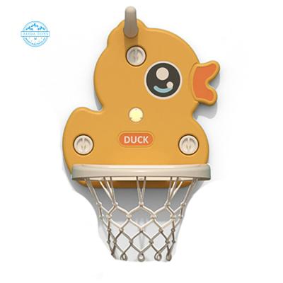 China New design A04004 Duck Basketball Frame With Sucker foldable pe basketball hoop for kids for sale