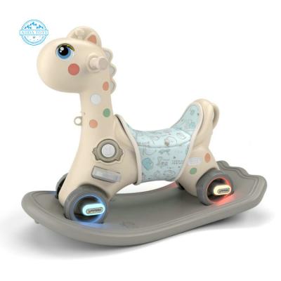 China Optional Eco-Friendly Indoor Plastic Children Kids Outdoor Rocking Horse Wheels Riding Horse Toy A02125 for sale