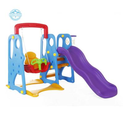 China Plaground A01212B Amazon And Lazada Hot 3 In 1 Plastic Kids Playground Swing Slides for sale