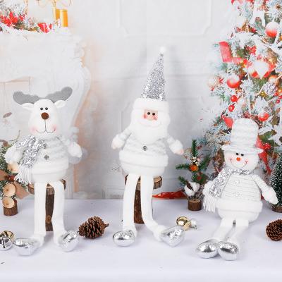 China Xmas Chair Deco Sinyoo Long Legs Silver Dolls Indoor Christmas Doll Ornament Kids Gift for sale