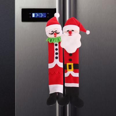 China Christmas Fridge Door Handle Covers Sets New Sinyoo Christmas Kitchen Fridge Microwave Oven Santa Grandma and Grandpa Handle Covers Sets of 3 for sale