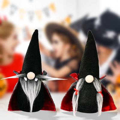 China Polyester Filling Sinyoo Halloween Ornaments Gnomes Decoration Dwarf Faceless Doll Witch Coat Hat Black Vampire Dolls for sale