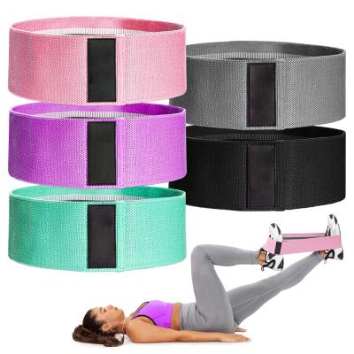 China Custom Fabric Durable Fitness Band Elastic Band Booty Circle Hip Workout Logo Non Slip Exercise Stretch Elastic Resistance Bands Set for sale