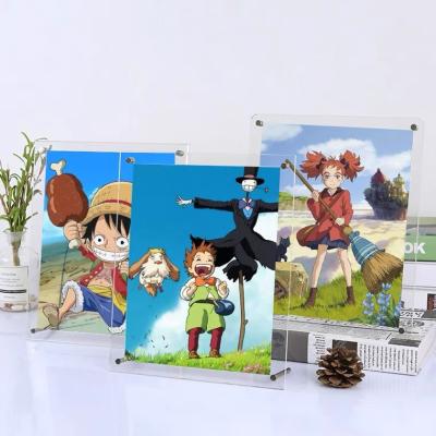 China 4*6 5*7 8*10 Acrylic Magnetic Picture Frame Environmental Friendly Free Standing Acrylic Picture Frame With Screws for sale