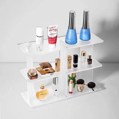 China Countertop Display Colorful Acrylic Cosmetic Rack Craft Display Stackable Organizer For Living Room for sale