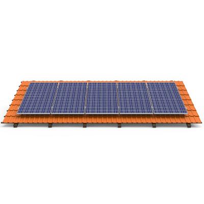 China Factory Supply PV Roof Metal Roof Tile Metal Roof Tile Solar PV Panel Installation DJSC Solar Panel Support System Bracket Flat Aluminum for sale