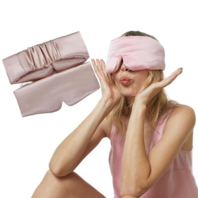 China Anti-Wrinkle Shading Breathable Satin Sublimation Eye Mask Headband With Elastic Strap Headband Under Eye Masks Sleep Custom Eye Mask for sale