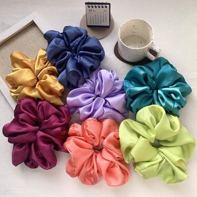 China Large Scrunchie Trendy Oversized Holder Hair Ties Elastic Hair Bands Girs Ponytail Holder Smooth Satin Silk Scrunchies For Women for sale