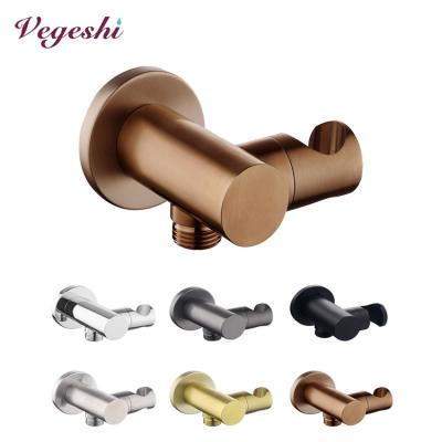 China Without Diverter Brass Shower Accessories Wall Mount Hand Shower Head Holder With Connector for sale