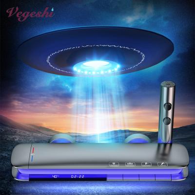 China With Smart Piano Vegeshi 2023 LED Display Sliding Bar Shower Set Thermostatic Temperature Control Piano Key UFO Shower System for sale