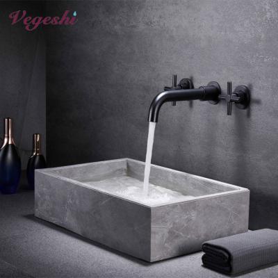 China Deck Mounted Faucets Vegeshi Neck Basin Mixer Metered Long Tap Gold Bathroom Sink Faucet Hot And Cold Water Brushed Luxury Faucet for sale