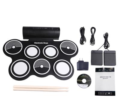 China Rolled Silicone Drum Kit with Foot Pedals, Drumstick, and USB Port for Foldable Portable Electronic Power Drum Set for sale