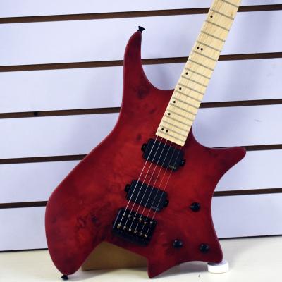 China Deluxe Mahogany Body with Flame Maple Top Headless Electric Guitar for sale