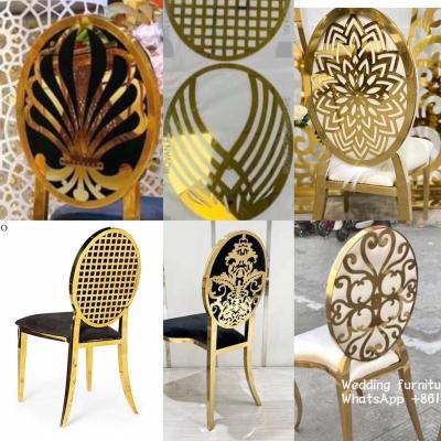 China Modern Wholesale Cheap Wedding And Event Banquet Furniture Gold Stainless Steel Wedding Chair for sale