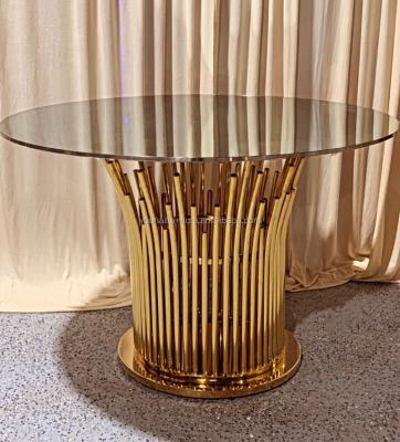 China Modern new design wedding furniture stainless steel round table for wedding for sale