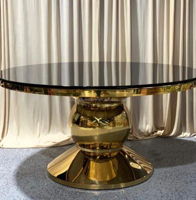 China Wholesale price gold stainless steel modern wedding banquet table for sale for sale