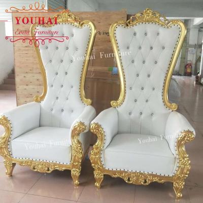 China Hotel Chair Luxury Gold Frame Cheap King And Queen Throne Chairs for sale