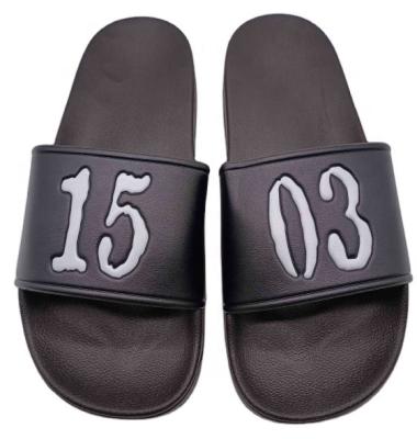 China Fashion Trend Customize Logo Blank Beach Pvc Mens Slides Embossed Logo Slippers Slides Footwear Sandals for sale