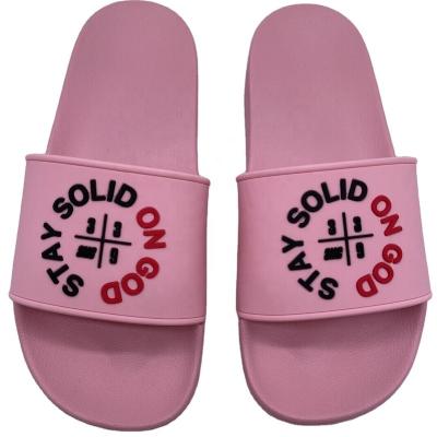 China 2021 Fashion Trend New Autumn Winter Slide Footwear Evergreen Pink Embossed PVC Summer Sandals for sale