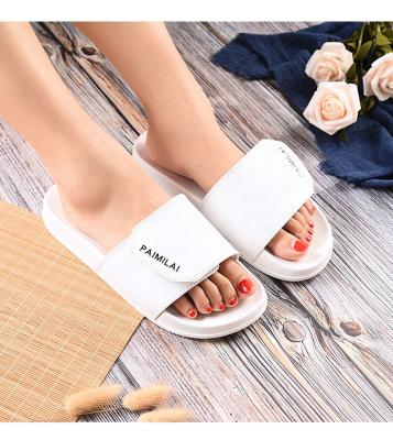 China Fashion Trend Lady Wholesale White Non-slip Comfortable Men PVC Adjustable Strap Slipper For Women Thick Sole Slides Sandals for sale