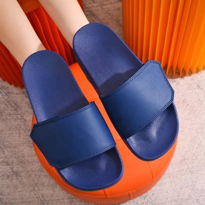 China Fashion Trend Factory Price Hot Selling Summer Customized Anti Slip Solid Color Navy Unisex Slide Slippers Thick Bottom Slippers for sale