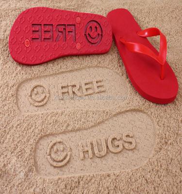 China Custom Fashion Trend Eva Beach Embossed Logo Flip Flop for sale