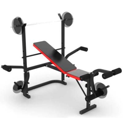 China Portable All in One Leg Flat Bar Abs Workout Dumbbell Gym Bench Weight Fitness Rack Squat Bench for sale