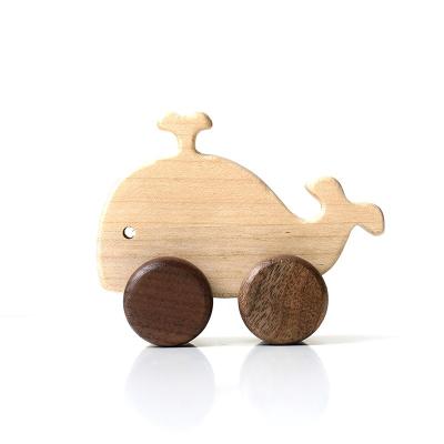 China Shandong Handmade Smooth Wooden Animal Solid Wood Dog/Pig/Children's Toy Whale for sale