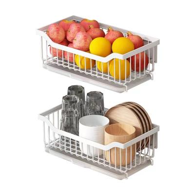 China Stainless Steel Fruit Basket Wall Mouted Storage Basket Kitchen Storage Rack Shelving Storage Basket Furniture Hardware for sale