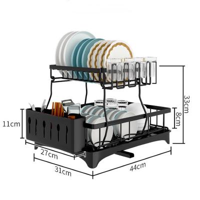 China Viable kitchen storage rack manufacturers wholesale double sink bowl rack water cup disassembly and installation drying dish rack for sale