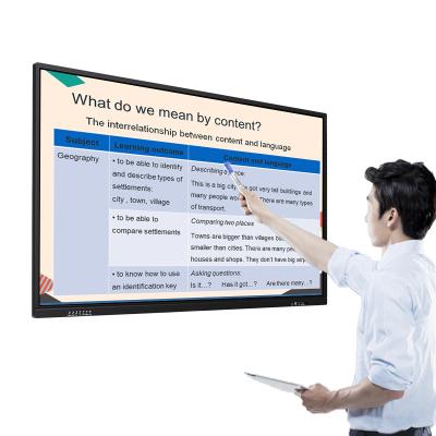 China 75 Inch Multi Touch Smart Board Office Or School Teacher Interactive Flat Panels Wholesale Price Smart Board For Education LCD Black Whiteboard 80KG for sale