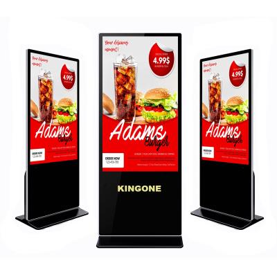 China KINGONE Indoor Floor Standing Indoor Digital Signage Totem Player LCD Advertising Screen Android Vertical Display TV for sale