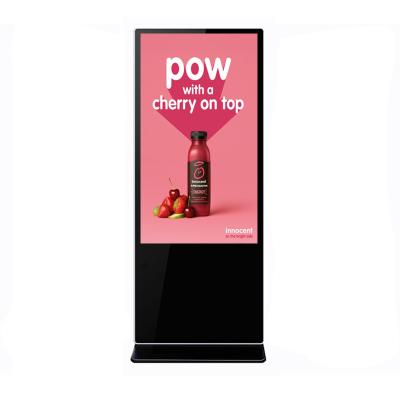 China Indoor Ultra Thin Digital Signage Interactive Advertising Player Standing Floor Stand Display Kiosk for sale