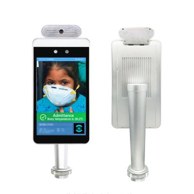 China Metal Case + Tempered Glass Panel 8 Inch Face Recognition Thermometer Temperature Measurement Machine With Attendant System for sale