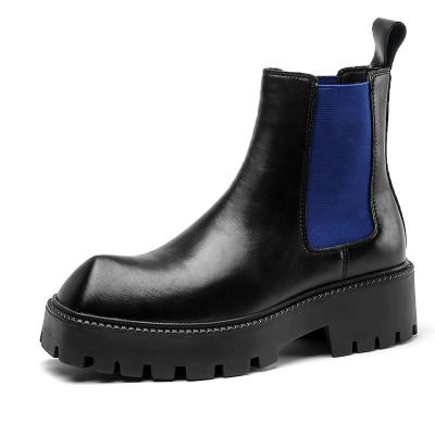 China 2022 Fashion Trend High - British Head Chelsea Boots Thick Bottom Square Style Stripe for sale