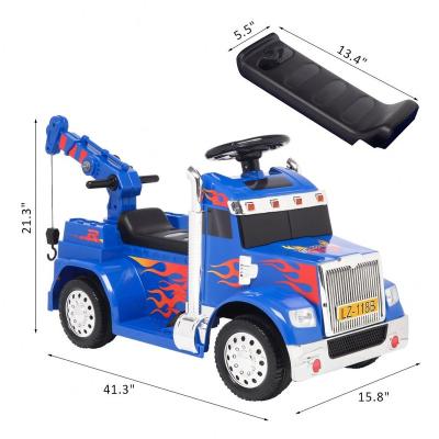 China Follow Me Small Crane Single Drive 6V20W Battery 6V4.5AH*1 with Remote Control Toy Car Blue Black Board Music 2.4G Free Ship to USA for sale